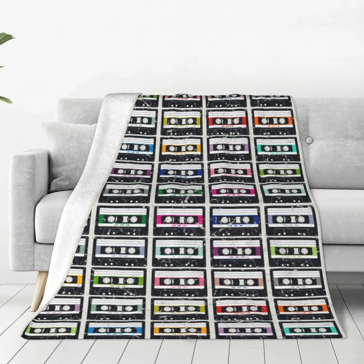 

Color Cassette Soft Fleece Throw Blanket Warm and Cozy for All Seasons Comfy Microfiber Blanket for Couch Sofa Bed 40"x30"