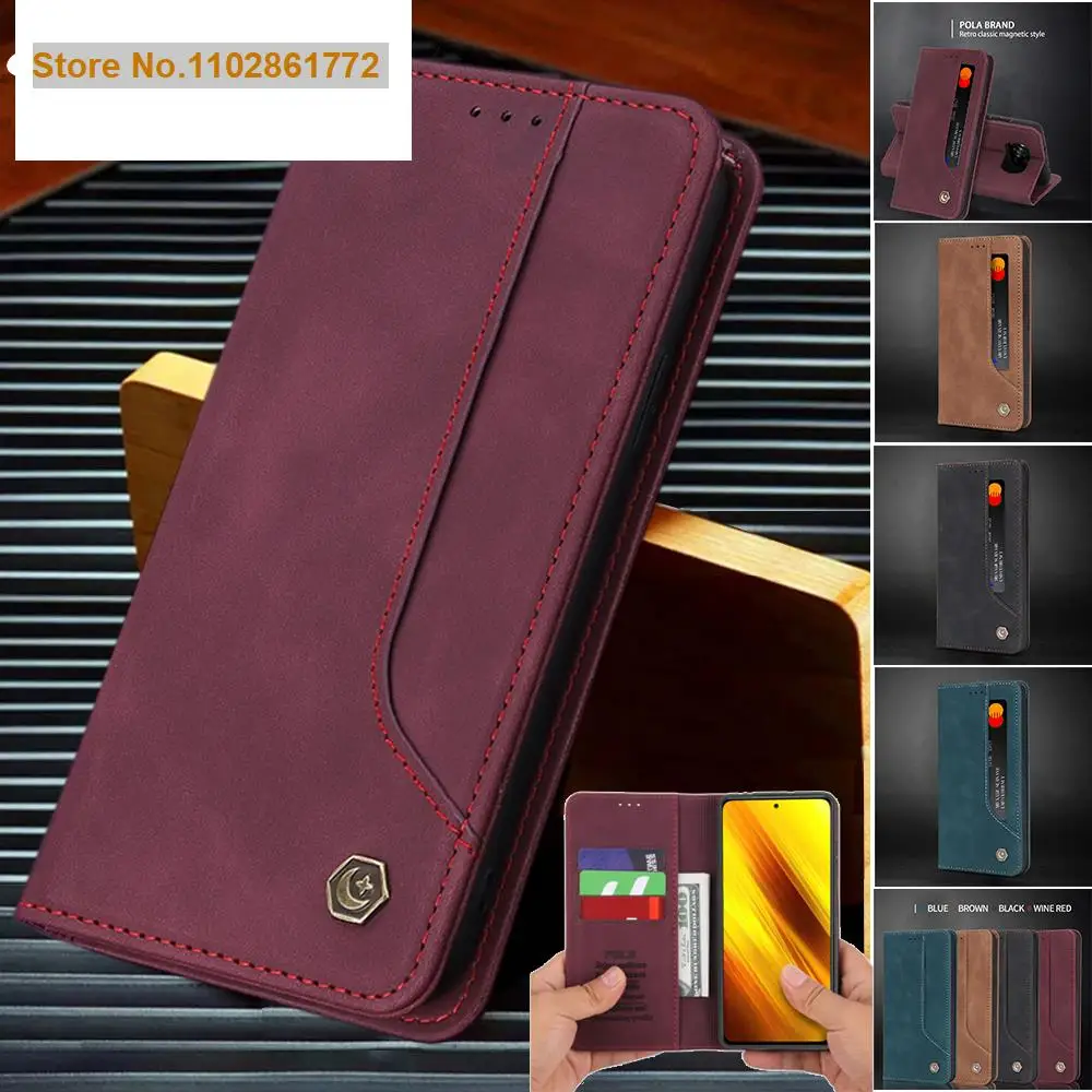 

Magnetic Flip Case For Xiaomi Mi Poco M3 X3 F3 11 10 T Ultra Pro Lite Redmi Note 11 9T 9 10 S K40 Pro Max Wallet Card Slot Cover