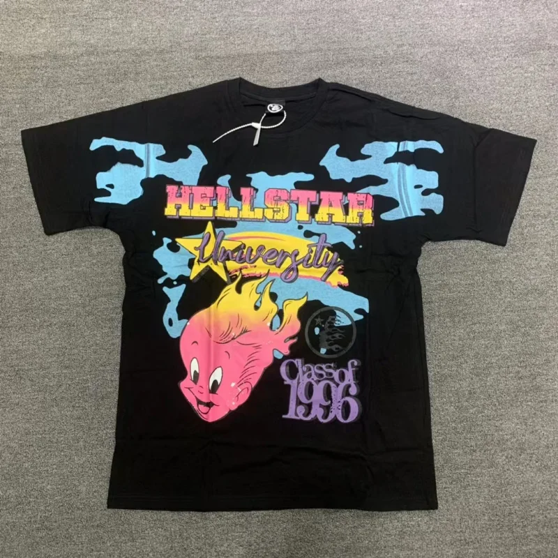 

Hellstar University Tee High Quality Drop Shoulder Hip Hop Streetwear Short Sleeve Oversized T Shirt