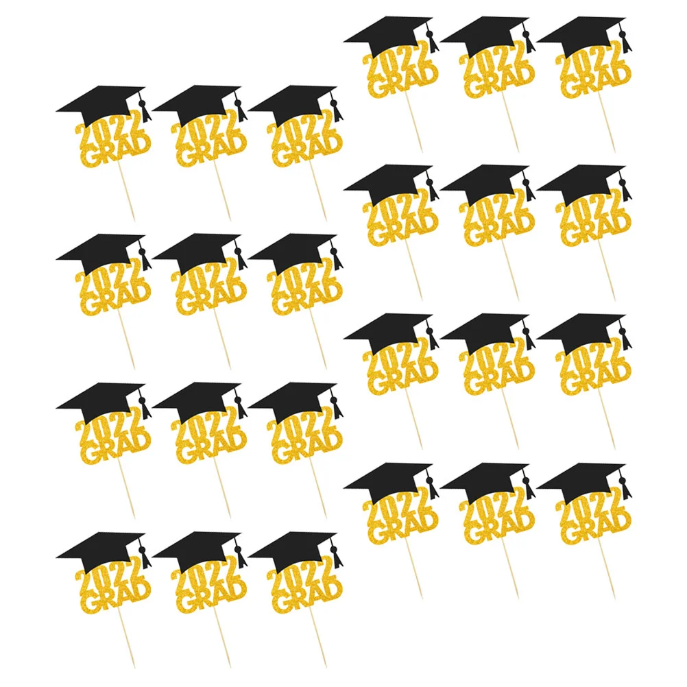

Graduation Cake Picks Topper 2022 Grad Party Cupcake Dessert Decoration Decorations Toppers Class Of Cap Food Ornament Supplies