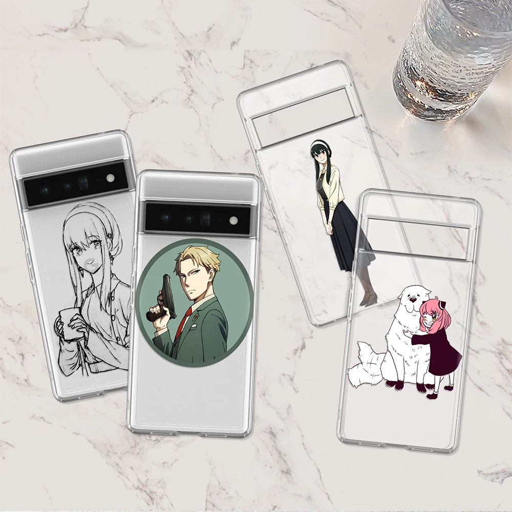 

SPY×FAMILY Transparent Phone Case for Google Pixel 7Pro 7 6a 6 6Pro 5 5a 5G 4XL 4 2 3XL 2XL 3 3a 3aXL 4a Soft Protection Shell