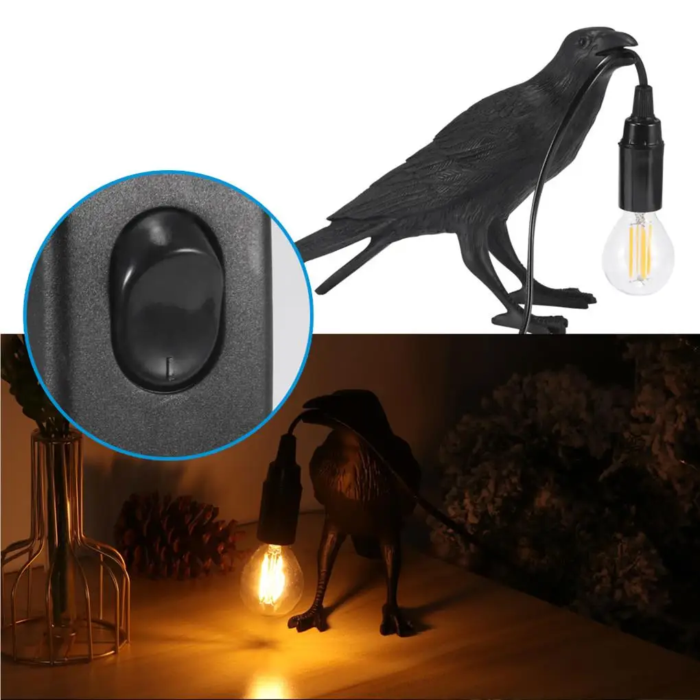 

Nordic Resin Lucky Bird Crow Wall Lamp Table Lamp Night Light Bedroom Bedside Living Room Wall Lamp Home Decoration AU/UK Plug