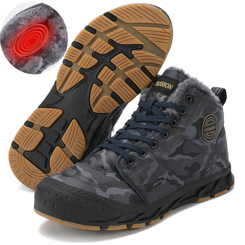 Мужские Зимние Походные Ботинки Большого Размера Непромокаемая Теплая Дышащая