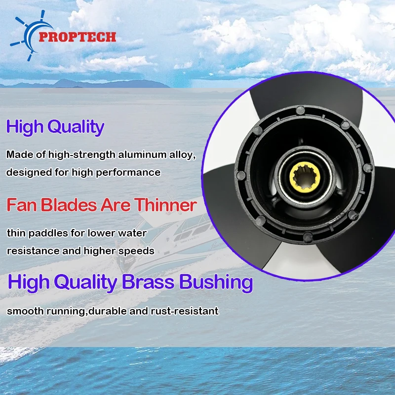 58100-91D00-019 Винт морского пропеллера из алюминиевого сплава для лодки Suzuki 8 л.с. 9 15 20