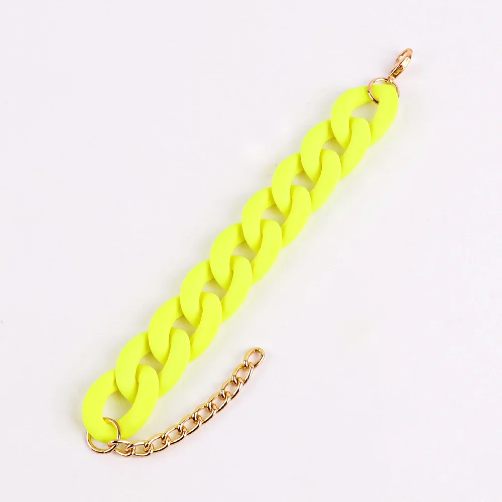 Women's Chain Link Bracelet - Acrylic Mesh Bracelet for Women Gross Fancy Mesh Large Plastic Links Resin Cuban Thick Bracelets