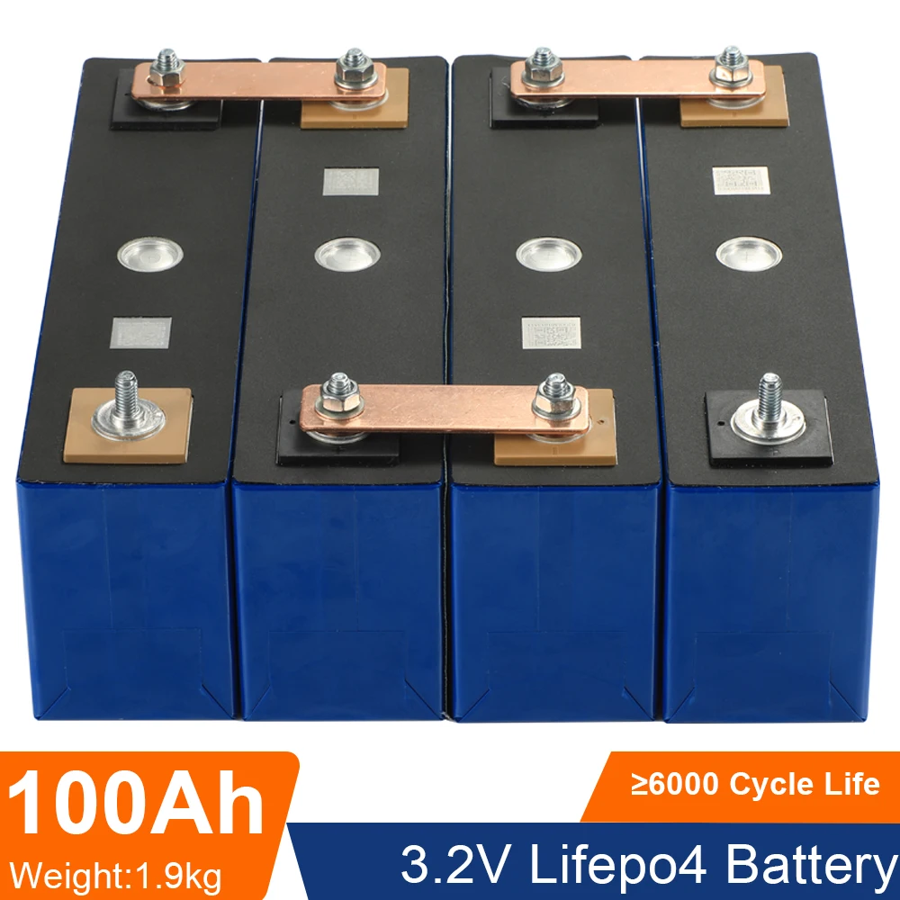 

New Grade A Lifepo4 Battery 3.2V 100Ah Lithium Iron Phosphate Batter Cells DIY Solar Energy System for EV RV DIY Battery Pack