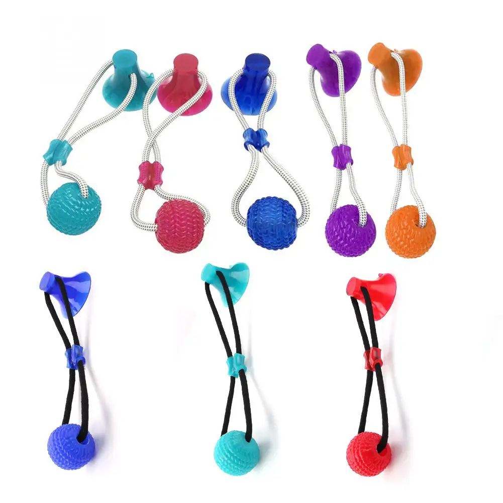 

Dog Toys Interactive Suction Cup Push TPR Ball Toys Pet Puppy Molar Bite Toy Elastic Ropes Dog Tooth Cleaning Chewing Supplies