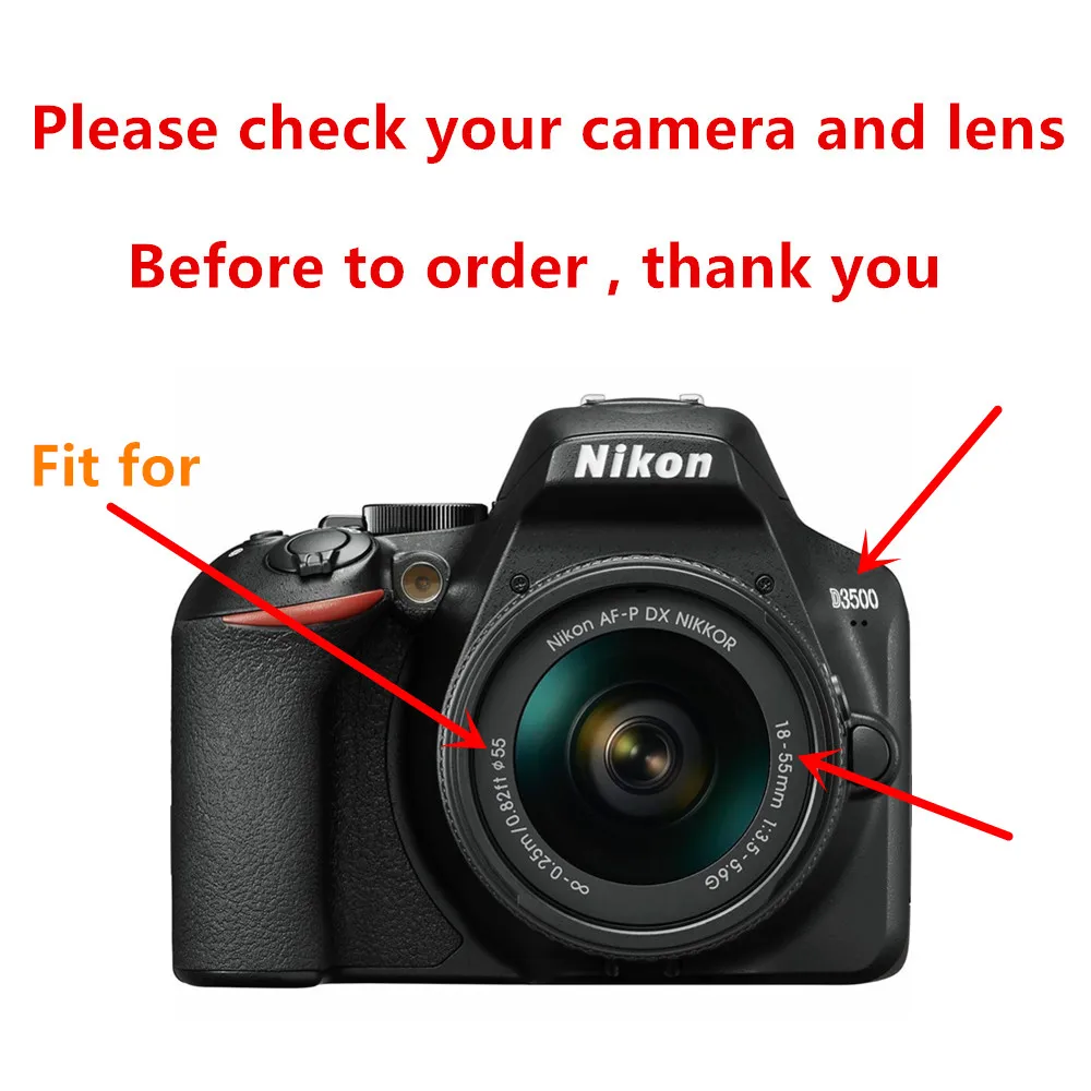 Фото Сумка для камеры DSLR, внутренний чехол, защитный чехол для Nikon D3500 D3400 D3300 D3200 D5600 D5500 D5300 D3100 D3000 с объективом 18-55 мм №2