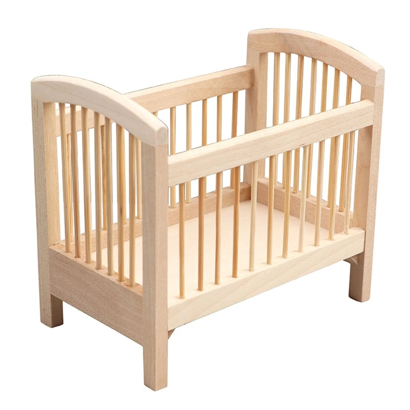 

1:12 Nursery Room Cradle Baby Crib Dollhouse Furniture Accessories for Bjds Toy