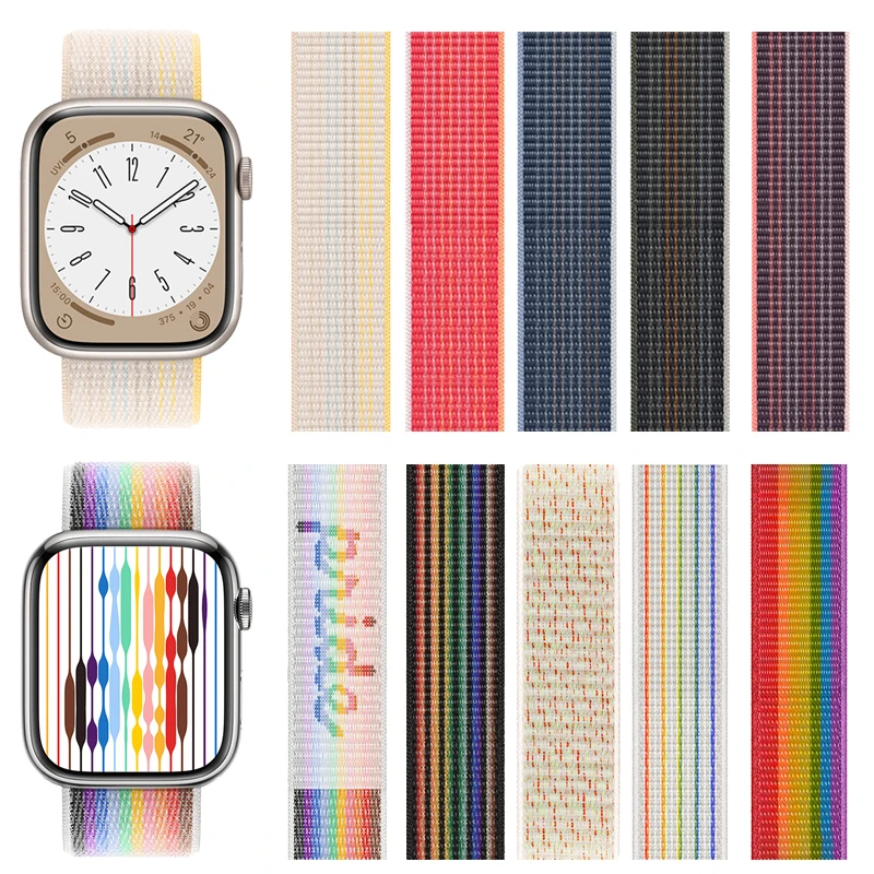 

Nylon Strap for apple watch band 41mm 45mm 40mm 44mm Sport loop Bracelet Belt Watchband iWatch Ultra series 8 7 6 SE 5 4 3 2 1