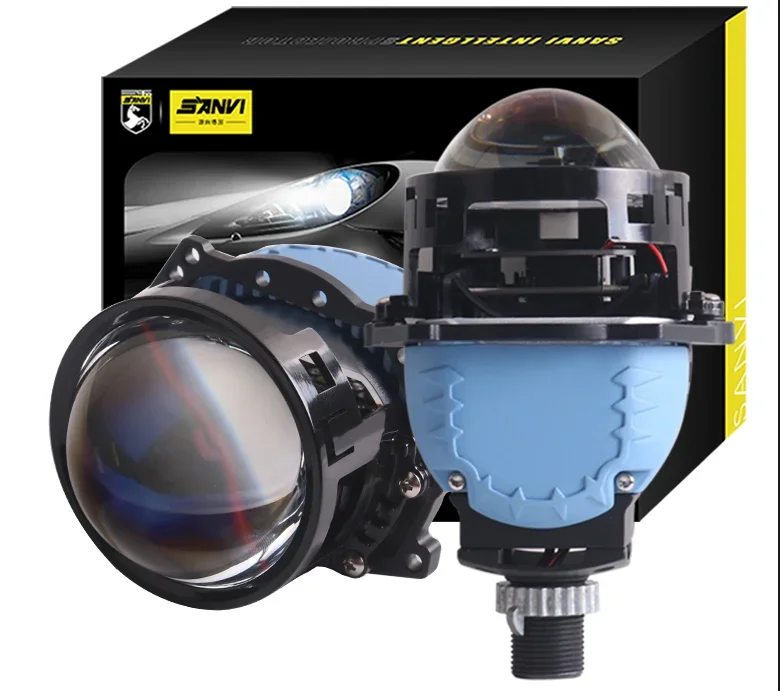 

Sanvi 3 "автомобильный A5S двухсветодиодный объектив светодиодный проектор 12 В 130 Вт 5500 К для H4 H7 Hella 3R G5 с тремя отражателями, модернизация автомобильного освещения