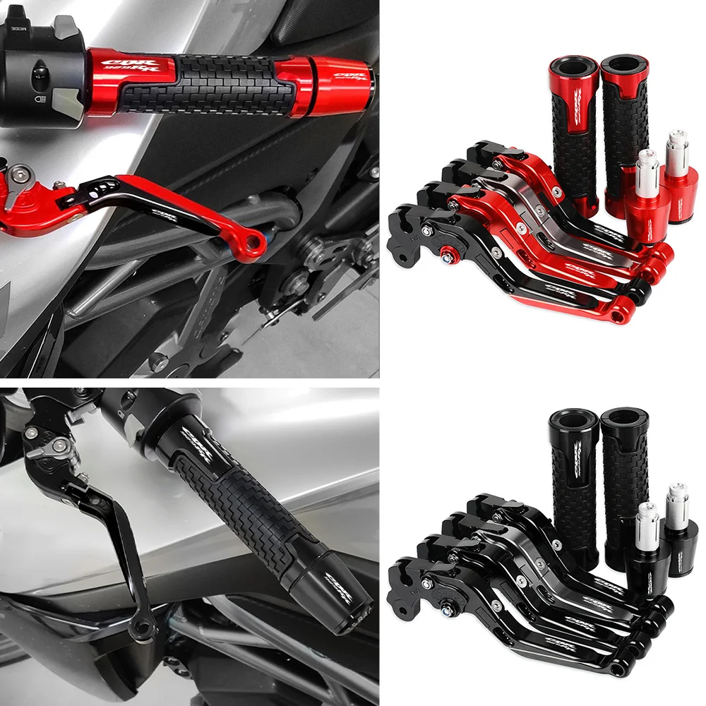 

7/8" 22mm Non-slip Rubber & CNC Handlebar Handle Bar Grips Ends Clutch Brake Levers Set For HONDA CBR929RR CBR 929 RR 2000 2001