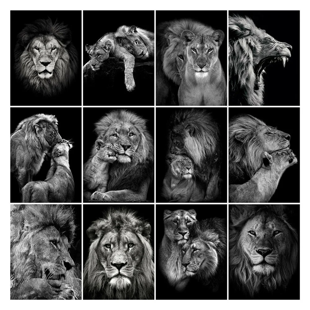 Алмазная вышивка LZAIQIZG 5D DIY картина льва King's Family распродажа картины животных