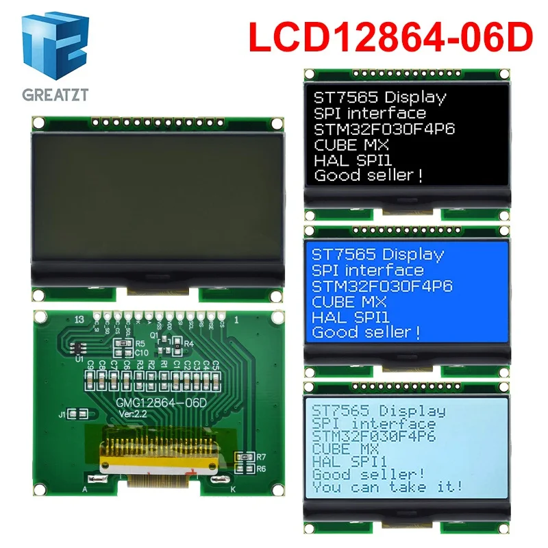 TZT Lcd12864 12864-06D 12864 ЖК-модуль COG с китайским шрифтом матричный экран интерфейс SPI