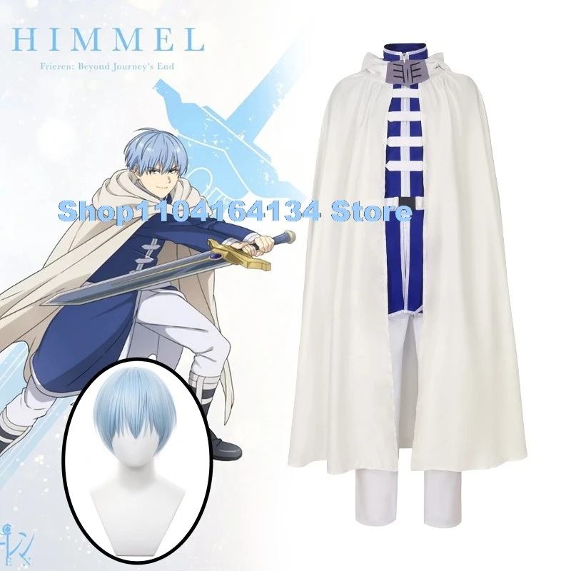Himmel Anime Frieren: Beyond Journey's End Cosplay Costume Wig Woman Man The Brave Frieren Cape Blue Halloween Party Set Cos