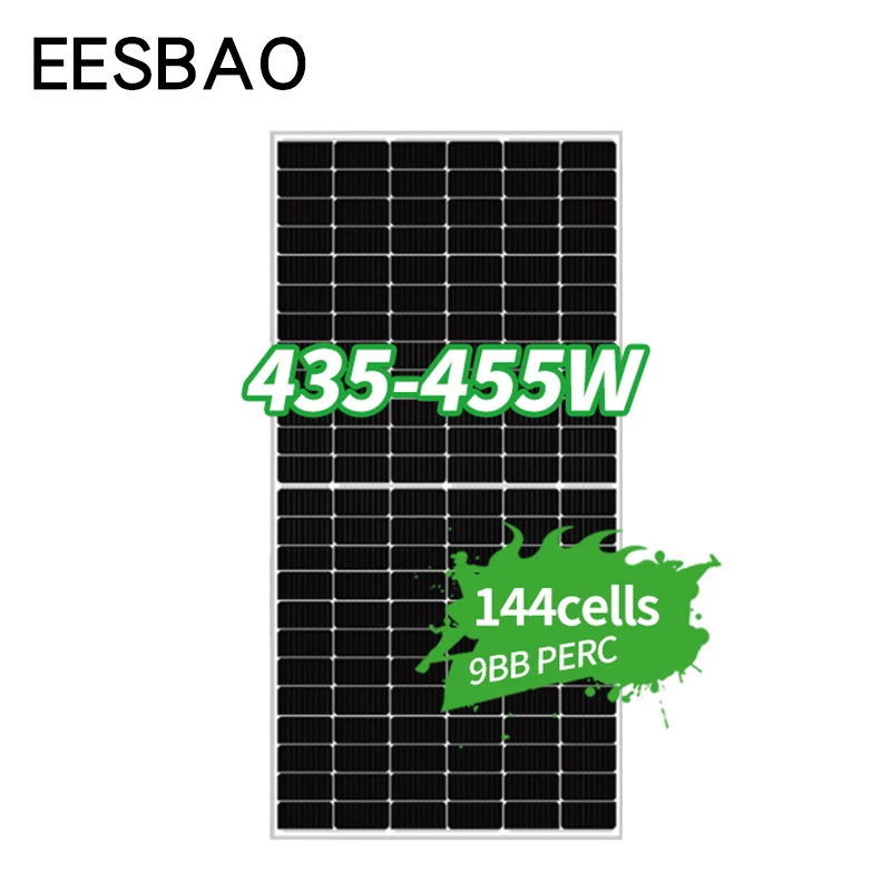 

High power Perc 144 battery 9bb single crystal module 435W 455W solar panel 400W 1000W photovoltaic