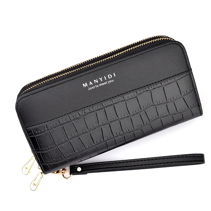 

Women's Wallet Women Long Crocodile Pattern Large-capacity Clutch Double-layer Pu Change Mobile Phone Bag