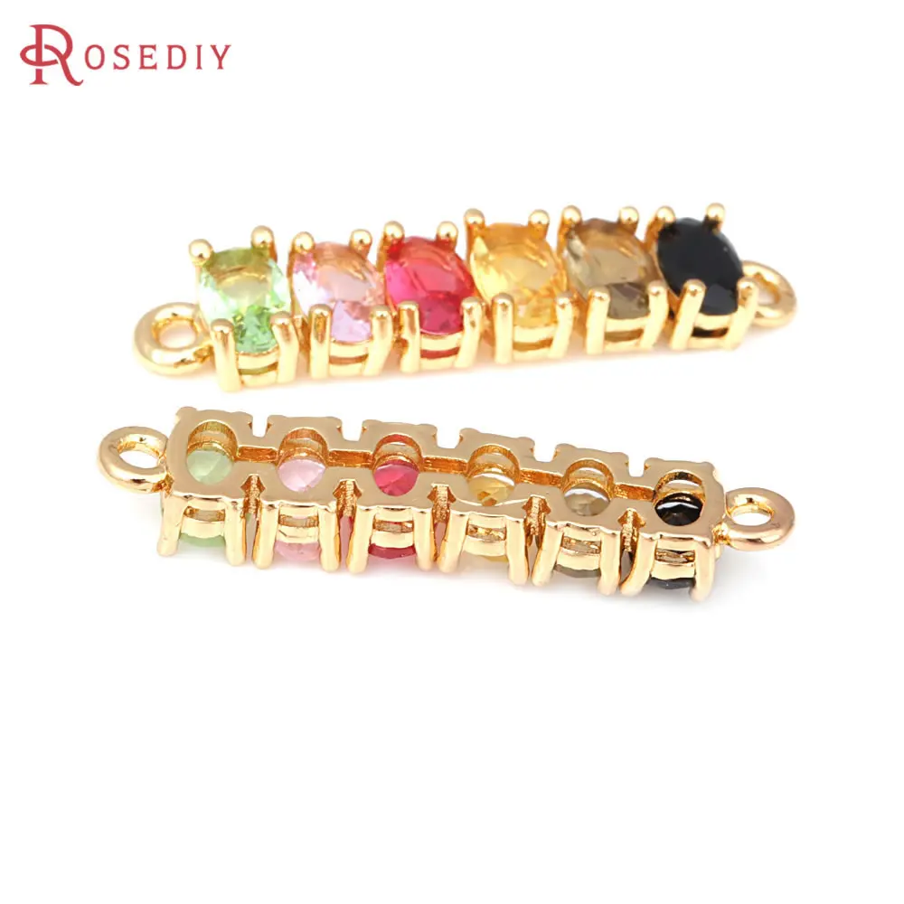 

6 шт., прямоугольные подвески из латуни и стекла