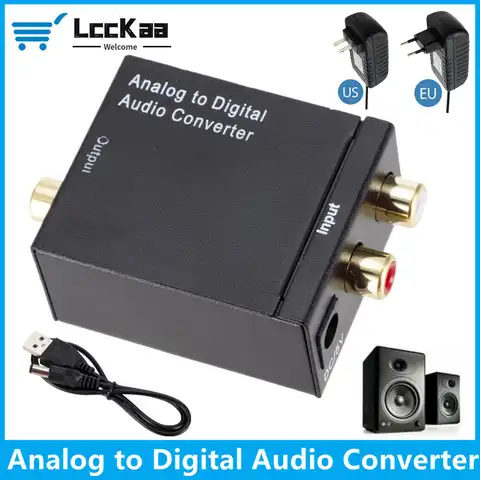 Аналогово-цифровой аудио преобразователь ADC, аналогово-оптический коаксиальный сигнал ADC Spdif, стерео разъем 3,5 мм, 2 внешних декодера