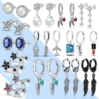 2022 new fashion 925 silver earring asymmetrical heart hoop earrings for women jewelry gift for girlfriend wife
