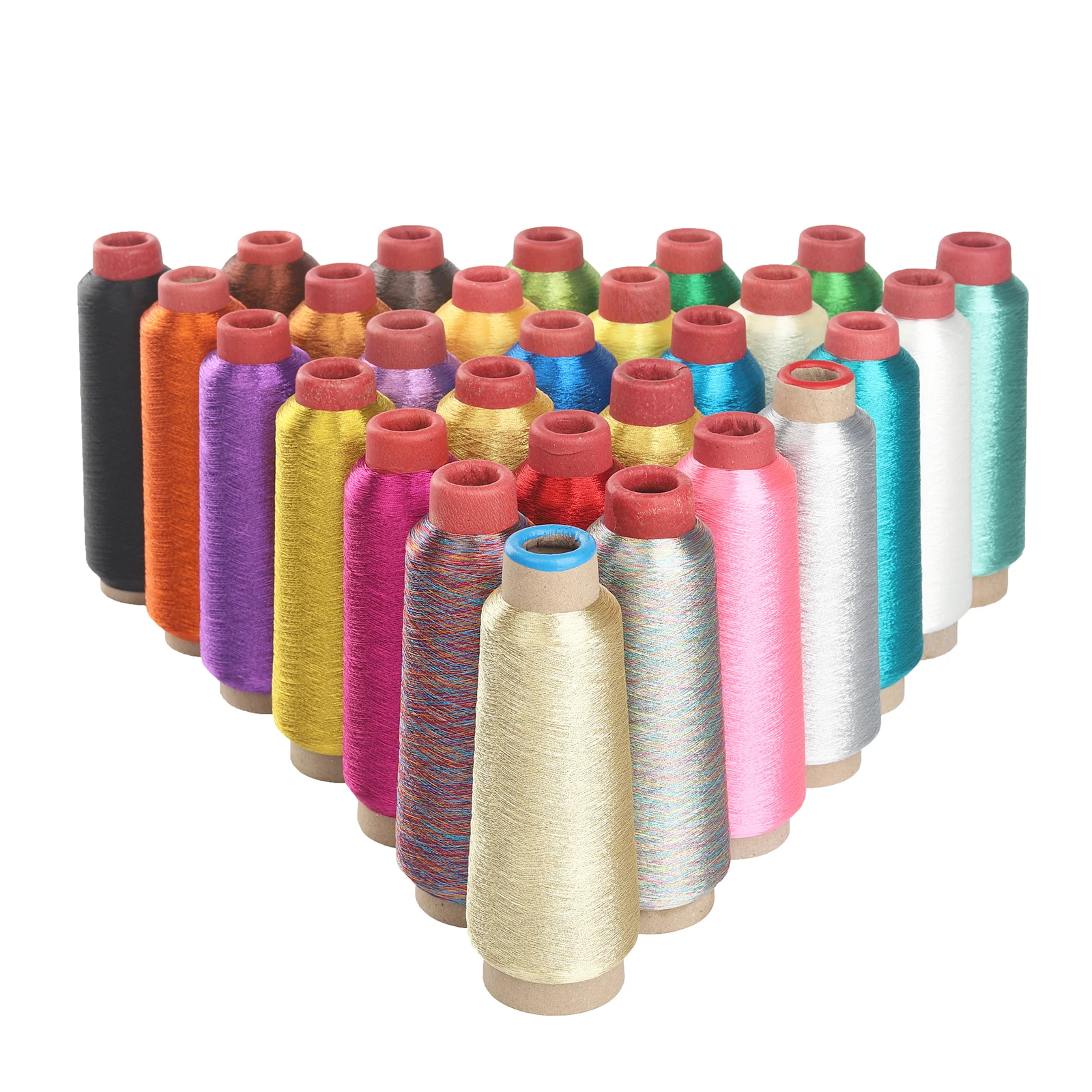 Нить металлическая конусная для компьютерной вышивки 3000 D М в наличии 28 блестящих