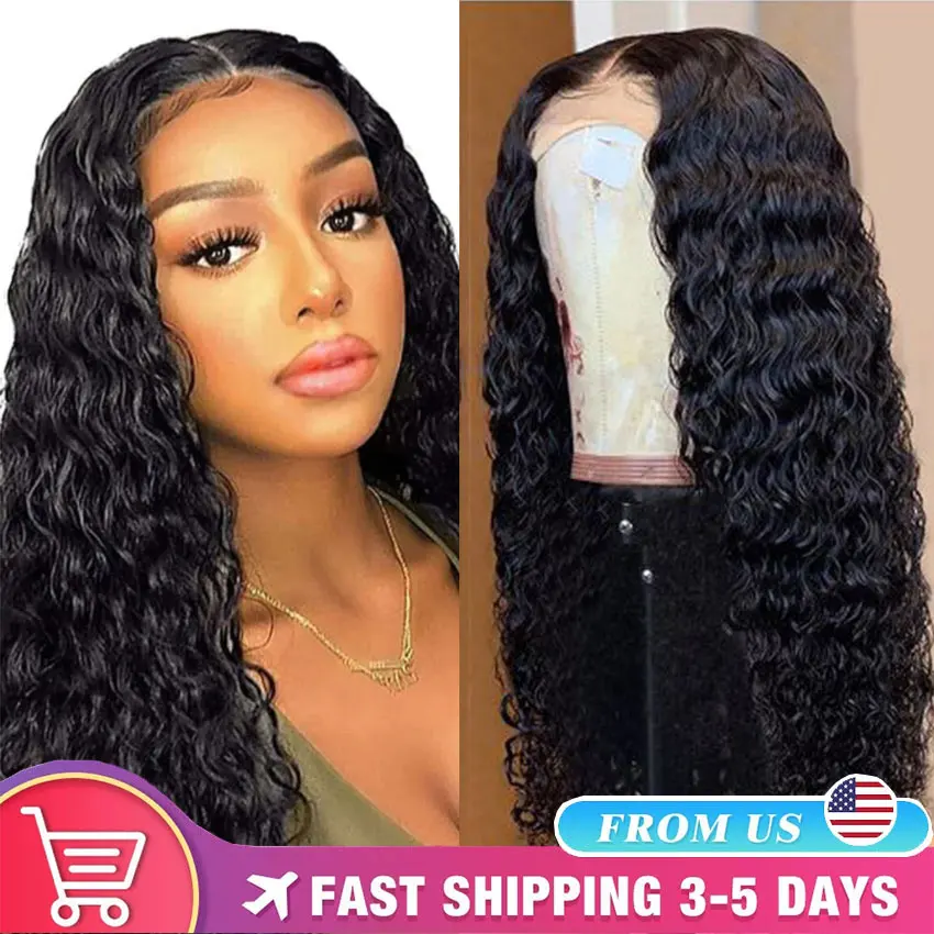 34Inch 13x4 Deep Wave Frontal Wig Human Hair Loose Deep Curly Lace Front Human Hair Wigs For Women HD 13X6 Lace Frontal Wig 180%