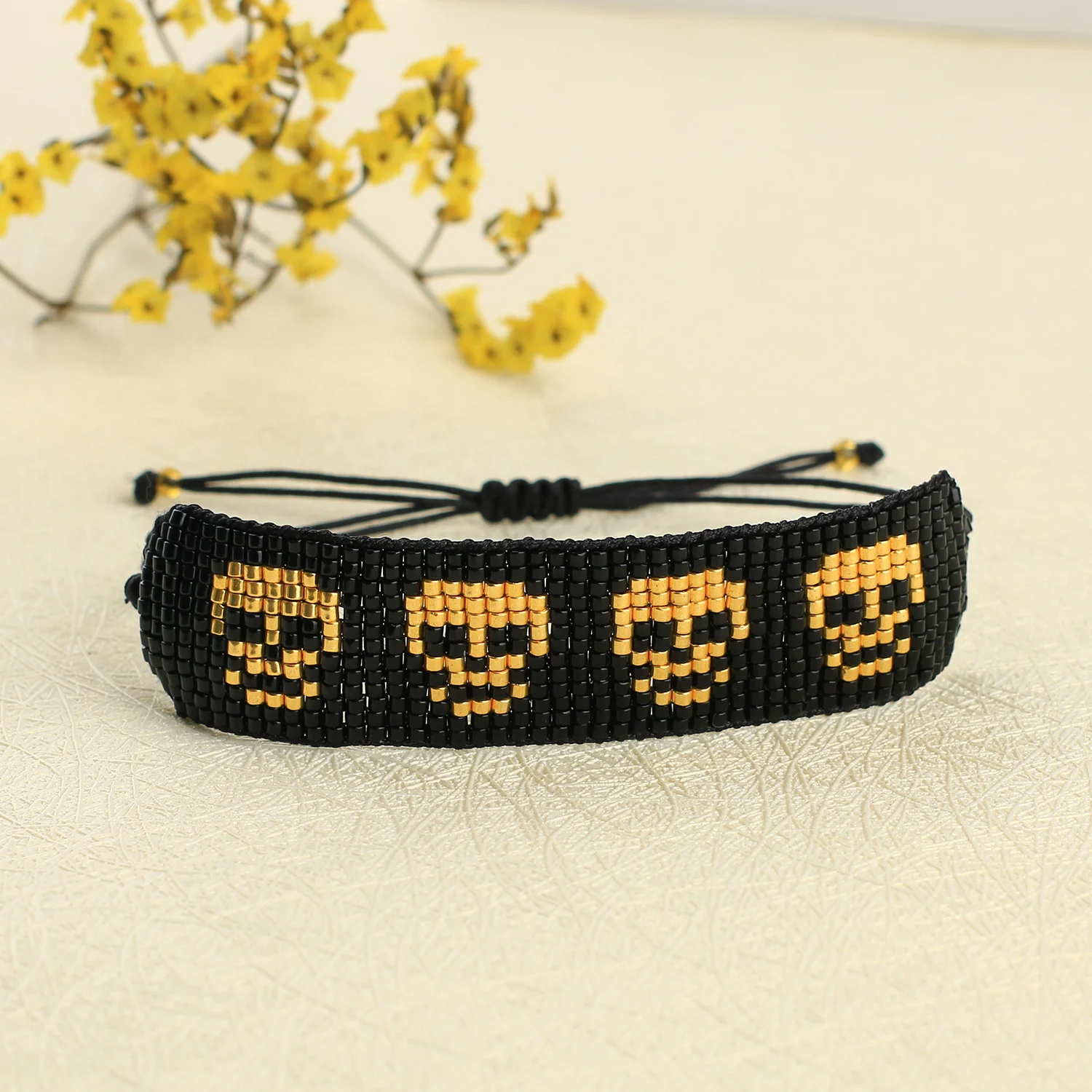 

C.QUAN CHI Boho Miyuki Bracelet for Women Fashion Handmade Skull Pattern Braided Beaded Bracelet Ethnic Style Women Jewelry Gift