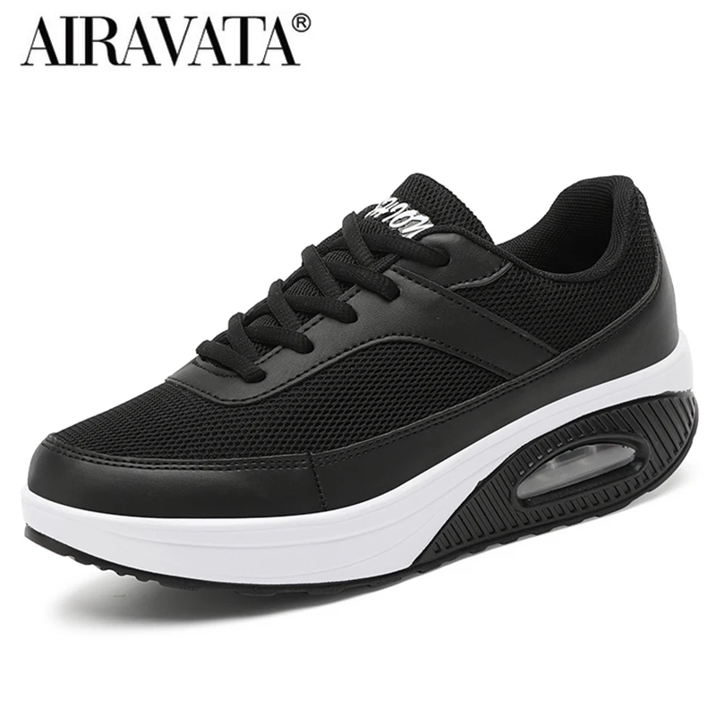 Spring Women Casual Shoes Outdoor Lace-up Platform Sneakers for Female Mesh Breathable Leisure Shoes Fashion Large Size 35-42