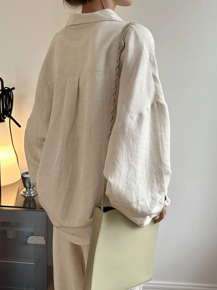 Женские льняные рубашки в японском стиле повседневные свободные блузки уличном