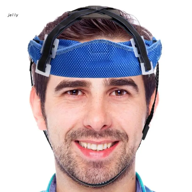 

448C Helmet Sweatband Liners Comforter Pad Evaporative Cooling Towel Helmet Welding Antiperspirant Belt Sweat Towel