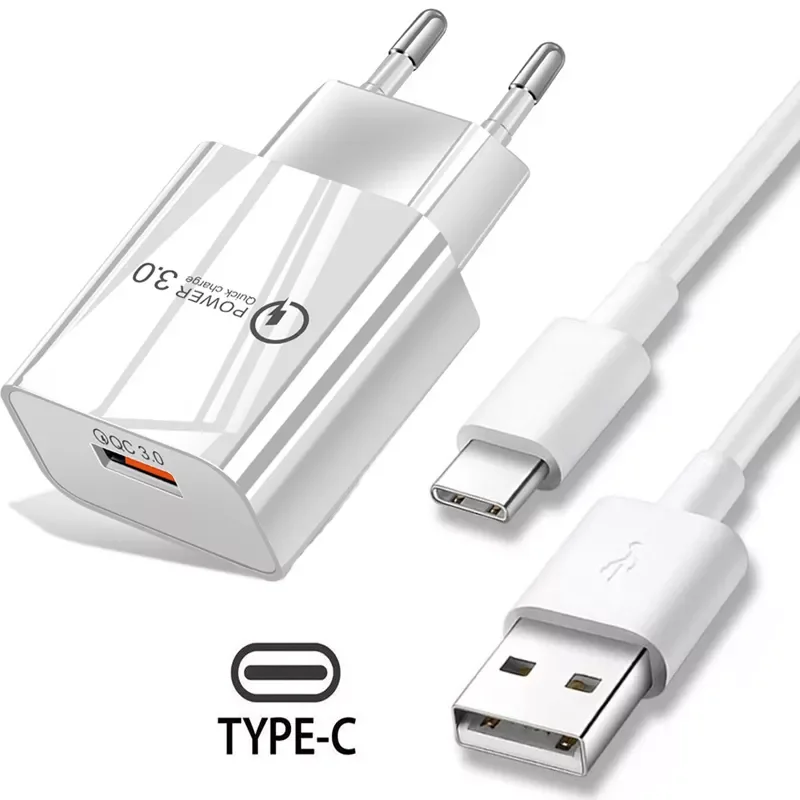 

Charger USB EU Wall Mobile Phone Charger For Xiaomi X3 NFC M3 10T lite 10 9 Redmi 9 Note 9 8 Pro Type C Charger Cable