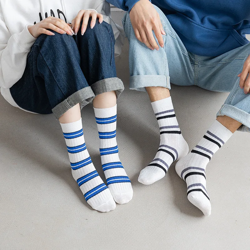 

Men Sports Socks Stripe Simple Fashion Hip Hop Man Cotton Sock Unisex Skateboard Street Skarpetki Sock Harajuku Calceines