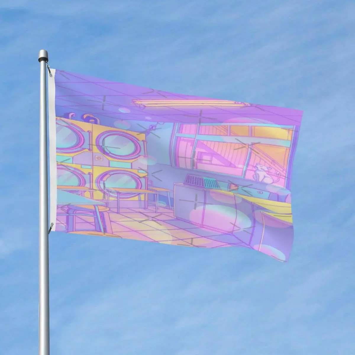 

Yanaka Soda Flag Decor Polyester Material Outdoor Lawn Vibrant Colors Flowy