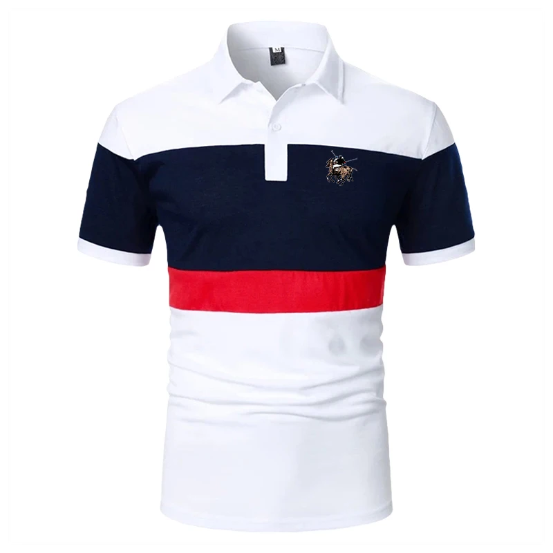

LHS Summer Men's Short Sleeve Lapel Polo Shirt Business Casual