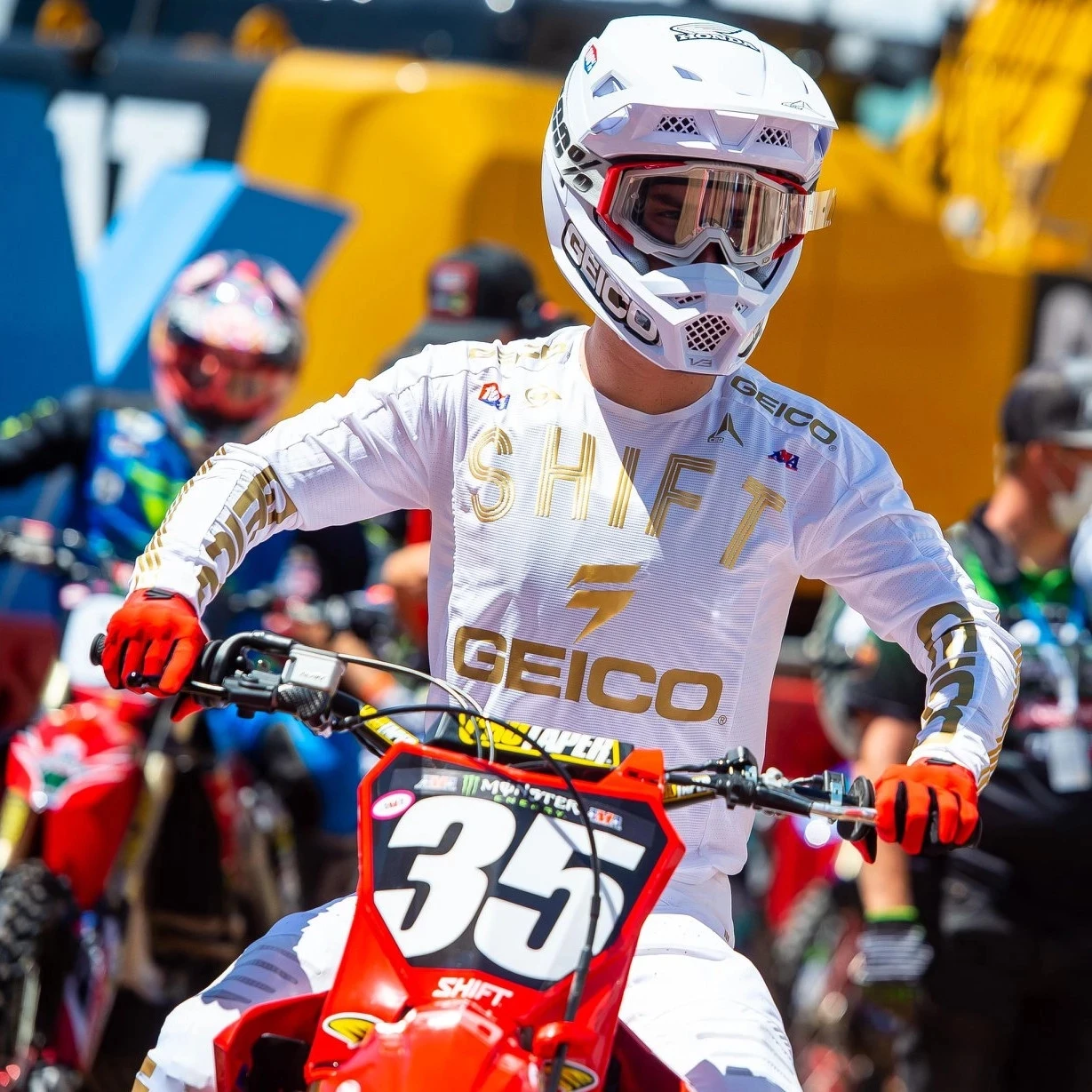 

2021 Shift Mx 3label Motocross Gear Set Top Gold Shift Vega Le Moto Dirt Bike Jersey Set A