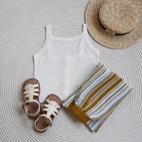 baby girls knit set clothes kids knitted vest top and pants trousers clothing two piece outfit fashion summer 2022 children suit
