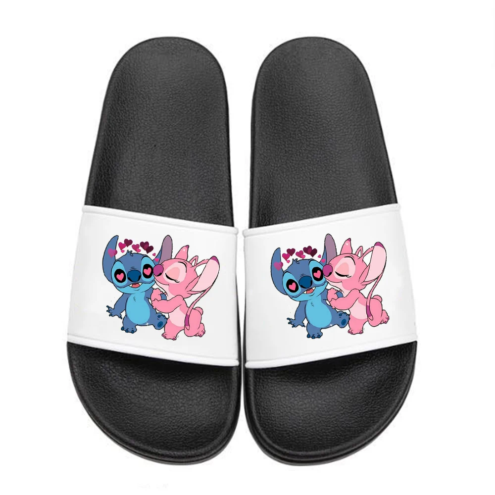 Disney Stitch Couple Women Slides Slippers Girls Home Slipper Summer Men Indoor Outdoor Flip Flops Female Soft Big Size 35-46