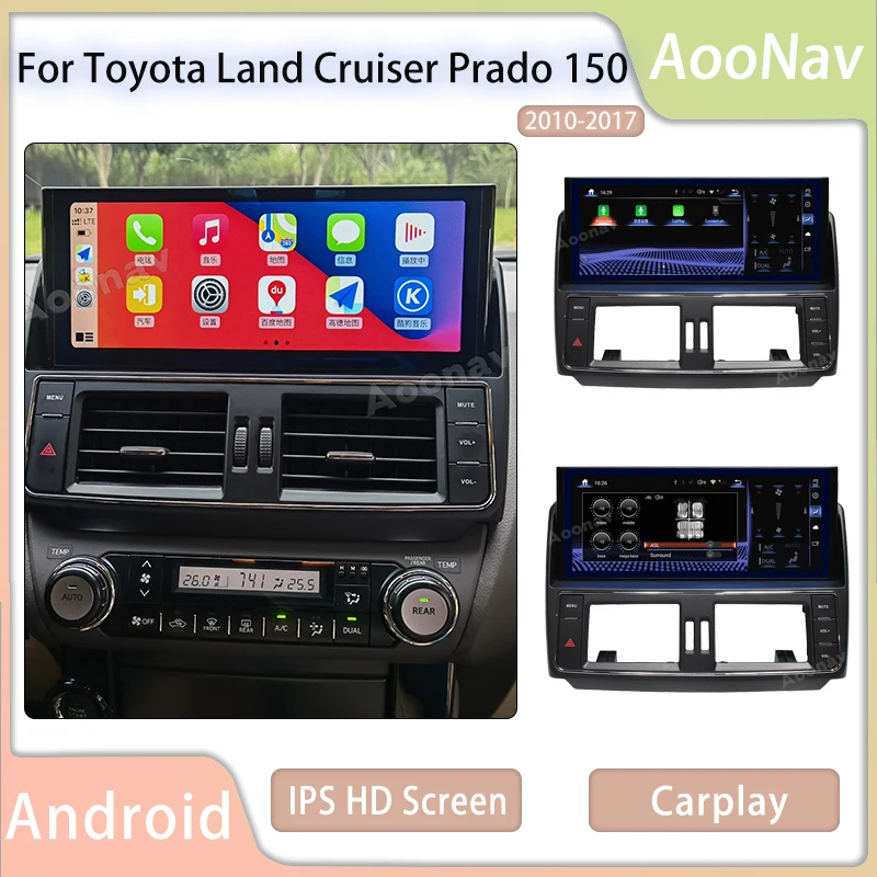 

12.3inch Android Car radio For Toyota Land Cruiser Prado 150 2010-2017 GPS Navigation Head unit Carplay Multimedia Touch Player