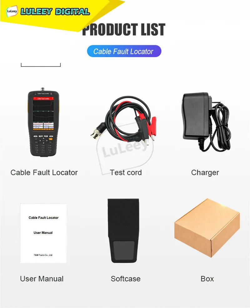 TDR Power Communication Cable Fault Locator Detection Tester Cable Finder Length Mixed Line Short Circuit Rangefinder 8km