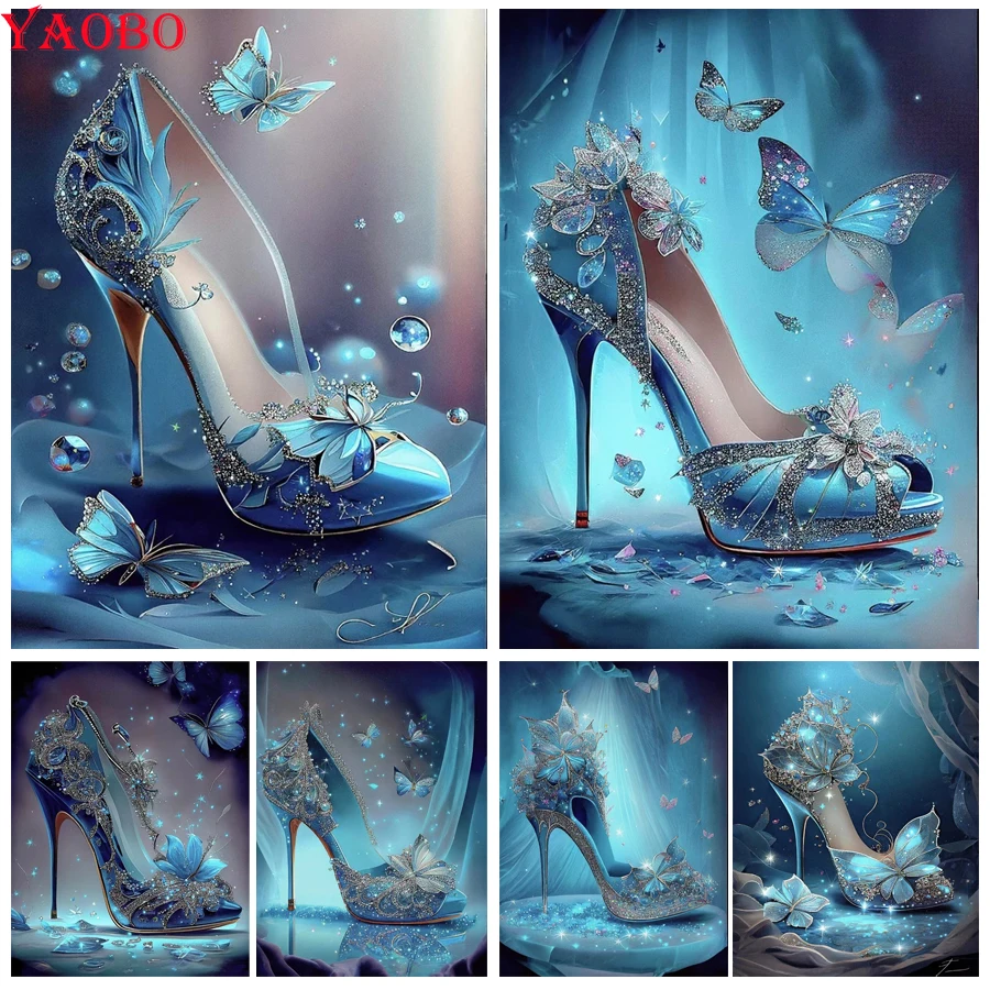 

New 2023 Fantasy Dream Princess Shoes Butterfly Diamond Mosaic 5D DIY Diamond Painting Kit Hobby And Needlework Decoration