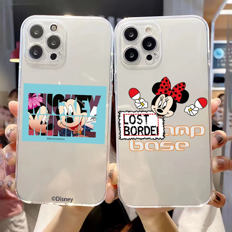 

Original Mickey Minnie Mouse For iPhone 13 12 11 Pro 12 13 Mini X XR XS Max 6 6S 7 8 Plus SE2 Clear Phone Case Cases