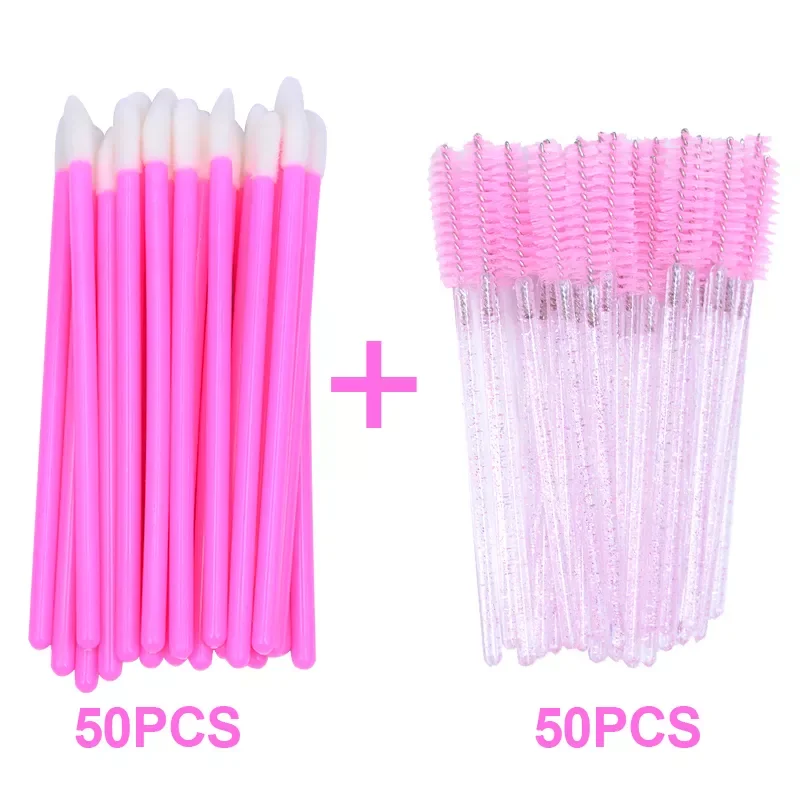 

Beauty Tools Set Lip Gloss Cotton Swabs Aplicators Eyelash Eyebrow Comb Brush Crystal Micro Mascara Wands