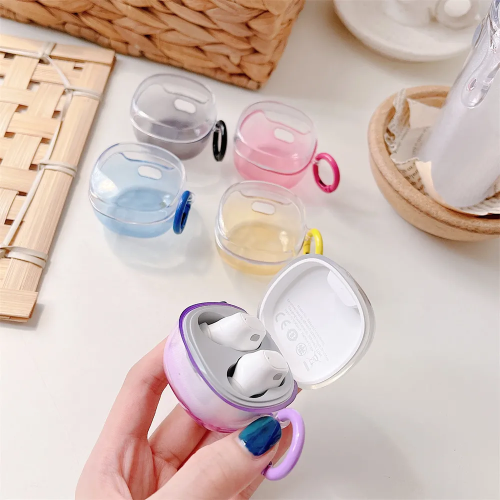 

Baseus WM01 WM02 Earphone Case Protector Transparent Gradient Color TPU Soft Bluetooth Earbuds Protective Cover Sleeve