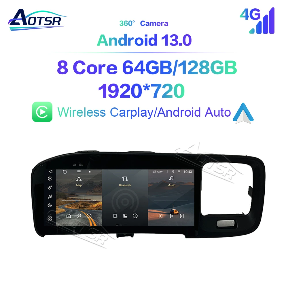 Фото 8,8 ''Android 13 для Volvo S60 V60 2011-2019 оригинальный автомобильный сенсорный экран навигации Carplay автомобильный радиоприемник DSP BT мультимедийный плеер №2