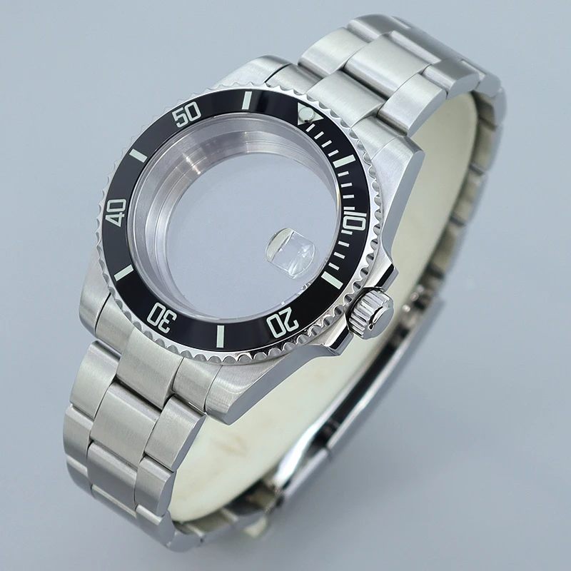 Фото Корпус часов 40 мм, сапфировое стекло для Submariner GMT NH35 NH36 NH34 NH38 NH72 Miyota 8215 Eta 2824, наклонная пряжка безеля №3