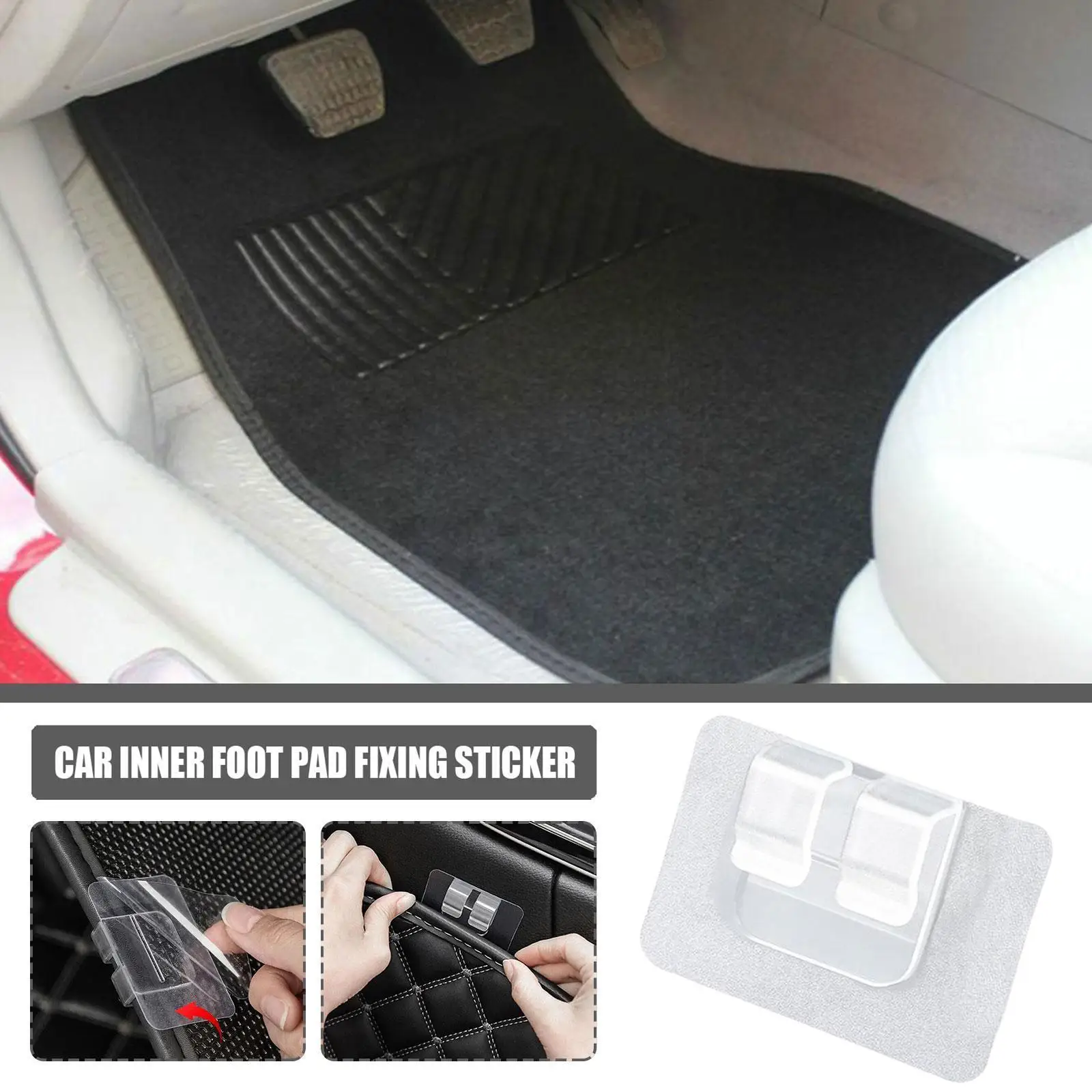 

Универсальный автомобильный напольный коврик, 10 шт., противоскользящий крючок, искусственный ковер, наклейки, держатели инструментов для автоматической фиксации C9J1