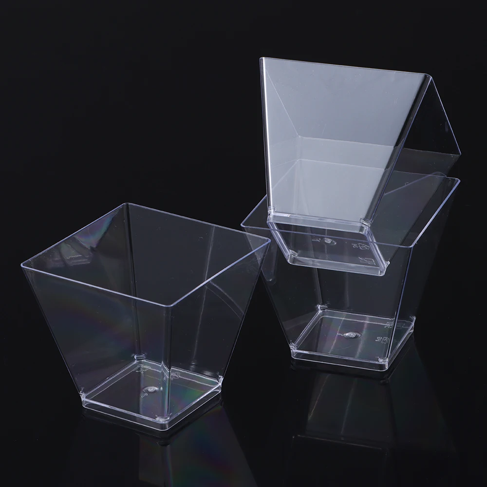 10Pcs 60ml Super Mini Mousse Cups Disposable Dessert Small Transparent Trapezoidal Container Food Holder Cake Pastry Tools - купить по
