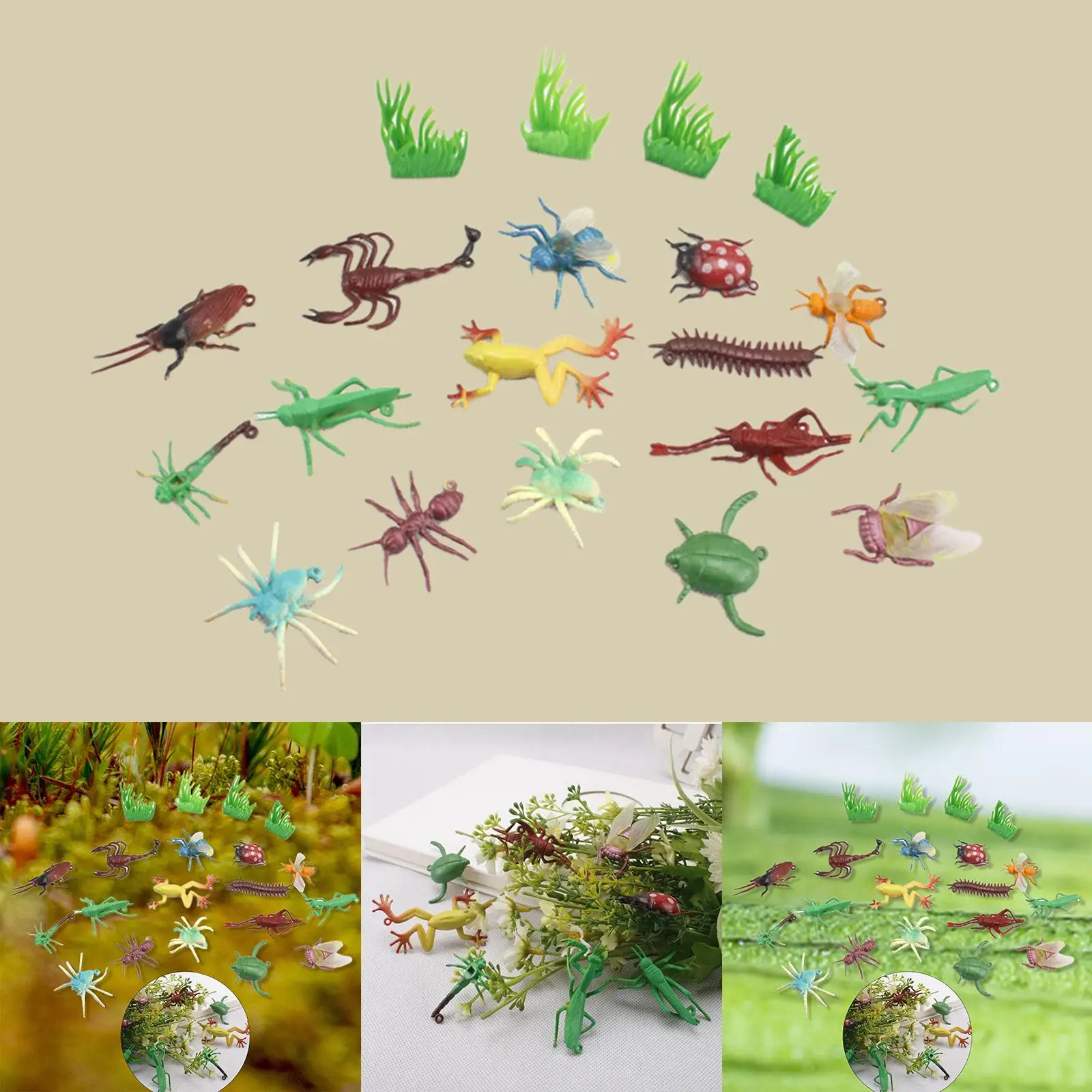 

17x Artifical Animal Model Toy Tabletop Decors for Party Favors Cake Topper