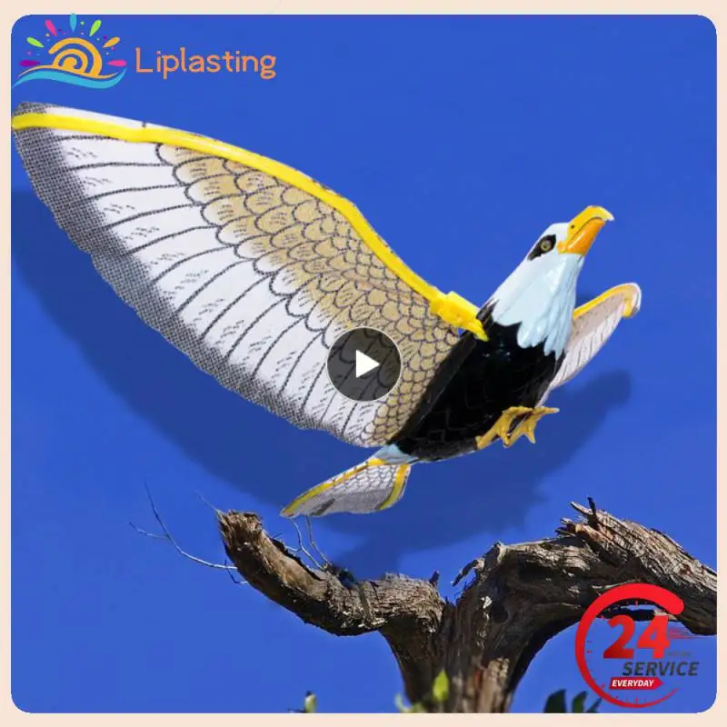 

Simulation Electronics Eagle Luminous Bird Repellent Hanging Eagle With Music&light Flying Bird Scarer Cartoon Pull Line Toy