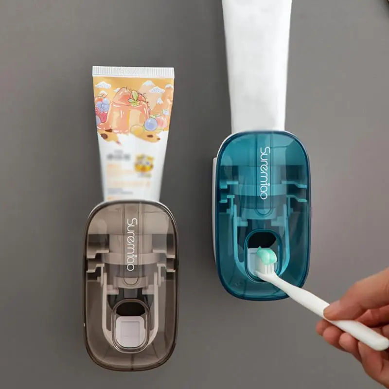 

Creative Wall Mount Automatic Toothpaste Dispenser Bathroom Accessories Waterproof Lazy Toothpaste Squeezer Toothbrush Holder